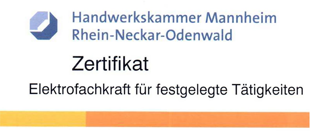 Zertifizierter Betrieb von der Handwerkskammer Mannheim, Rhein-Neckar-Odenwald